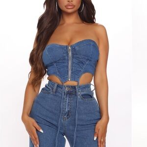 Fashion nova  denim corset top